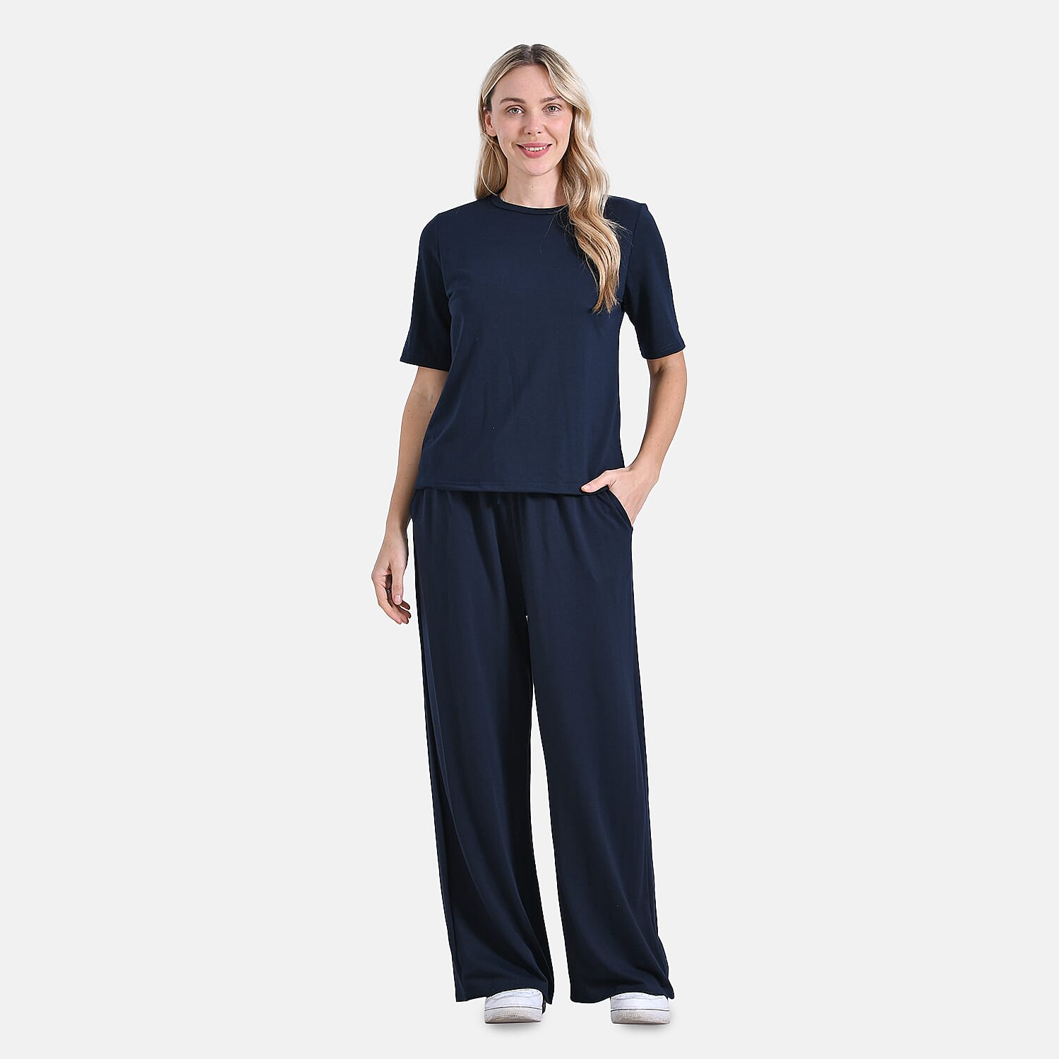 Tamsy Stylish Relaxed Fit Co-Ord Set with Wide-Leg Trousers