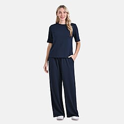Tamsy Stylish Relaxed Fit Co-Ord Set with Wide-Leg Trousers