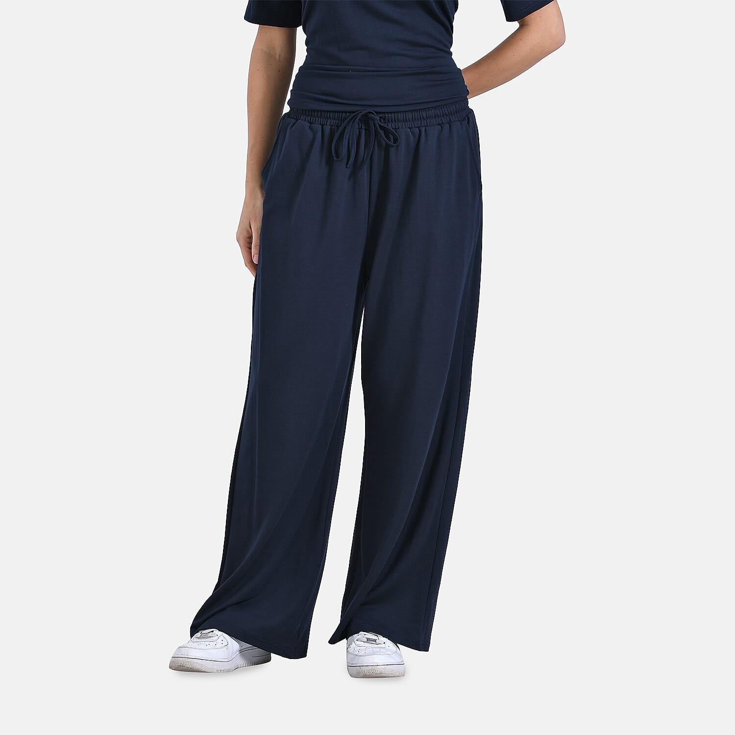 Tamsy Stylish Relaxed Fit Co-Ord Set with Wide-Leg Trousers