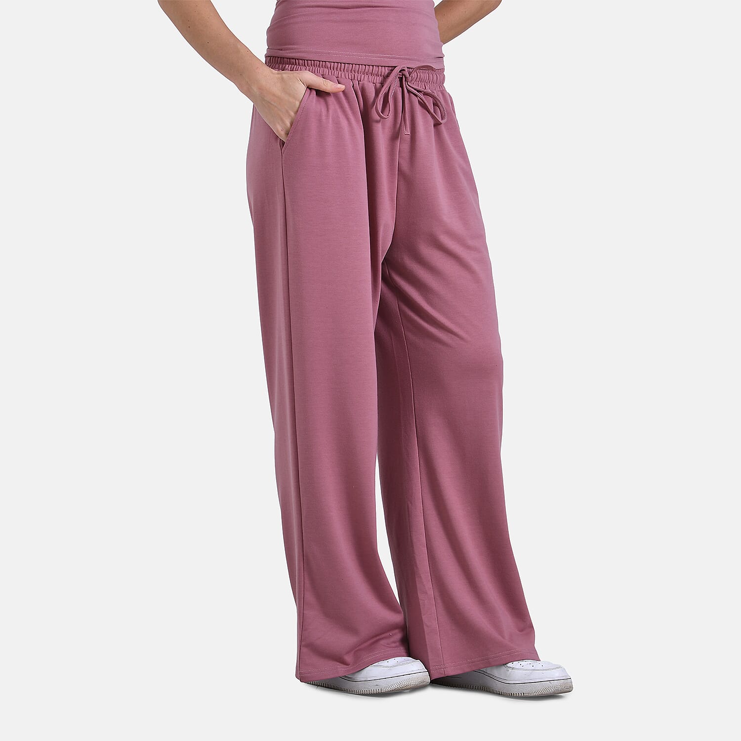 Tamsy Stylish Relaxed Fit Co-Ord Set with Wide-Leg Trousers
