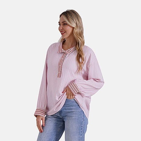 & Maisi Shirt (Size - Large) - Light Pink & Pink