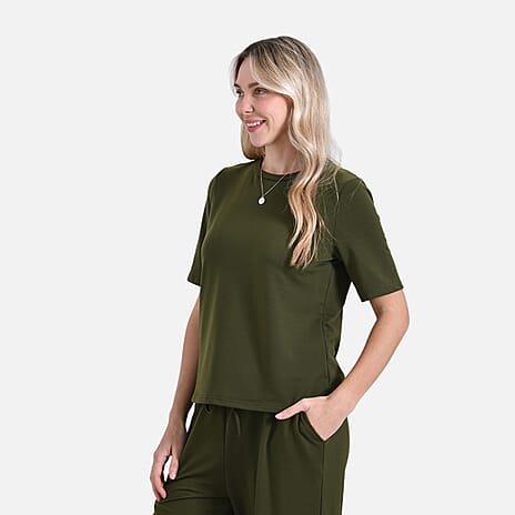 & Maisi Patterned Cord Set (Size - XL) - Green & Navy