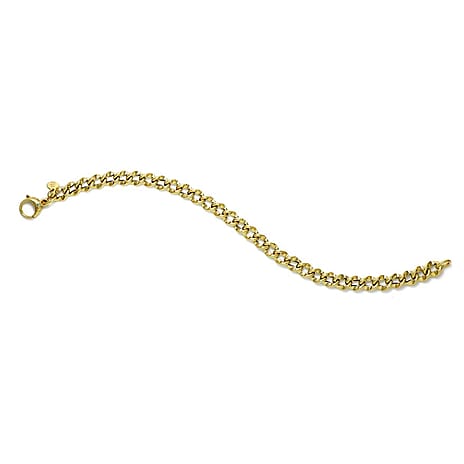 Maestro Collection - 9K Yellow Gold Gold Wave Petali Curb Bracelet (Size - 7.5) with Lobster Clasp