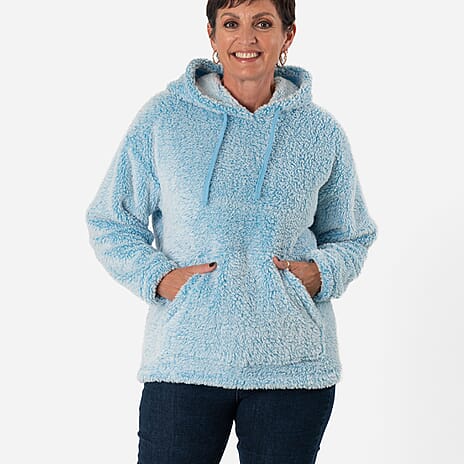 - Maisi Fleece Pullover Hoodie (Size XL) - Sky Blue