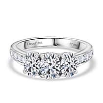 LUXURIANT 2 Ct. Lab Grown Diamond Trilogy Ring in 950 Platinum, SGL Certified