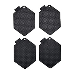 Set of 4 Heat-Resistant Silicone Potholders - Oven Mitts, Pot Holders & Lid Openers - Grey