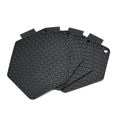 Set of 4 Heat-Resistant Silicone Pot Holders - Black
