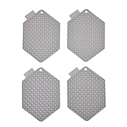 Set of 4 Heat-Resistant Silicone Potholders - Oven Mitts, Pot Holders & Lid Openers - Grey