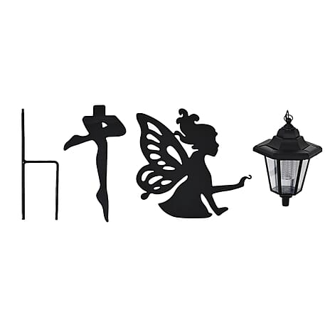 Fairy Silhouette Solar Lantern - Black