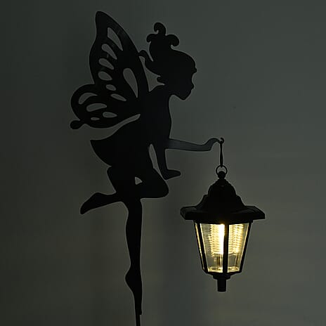 Fairy Silhouette Solar Lantern - Black