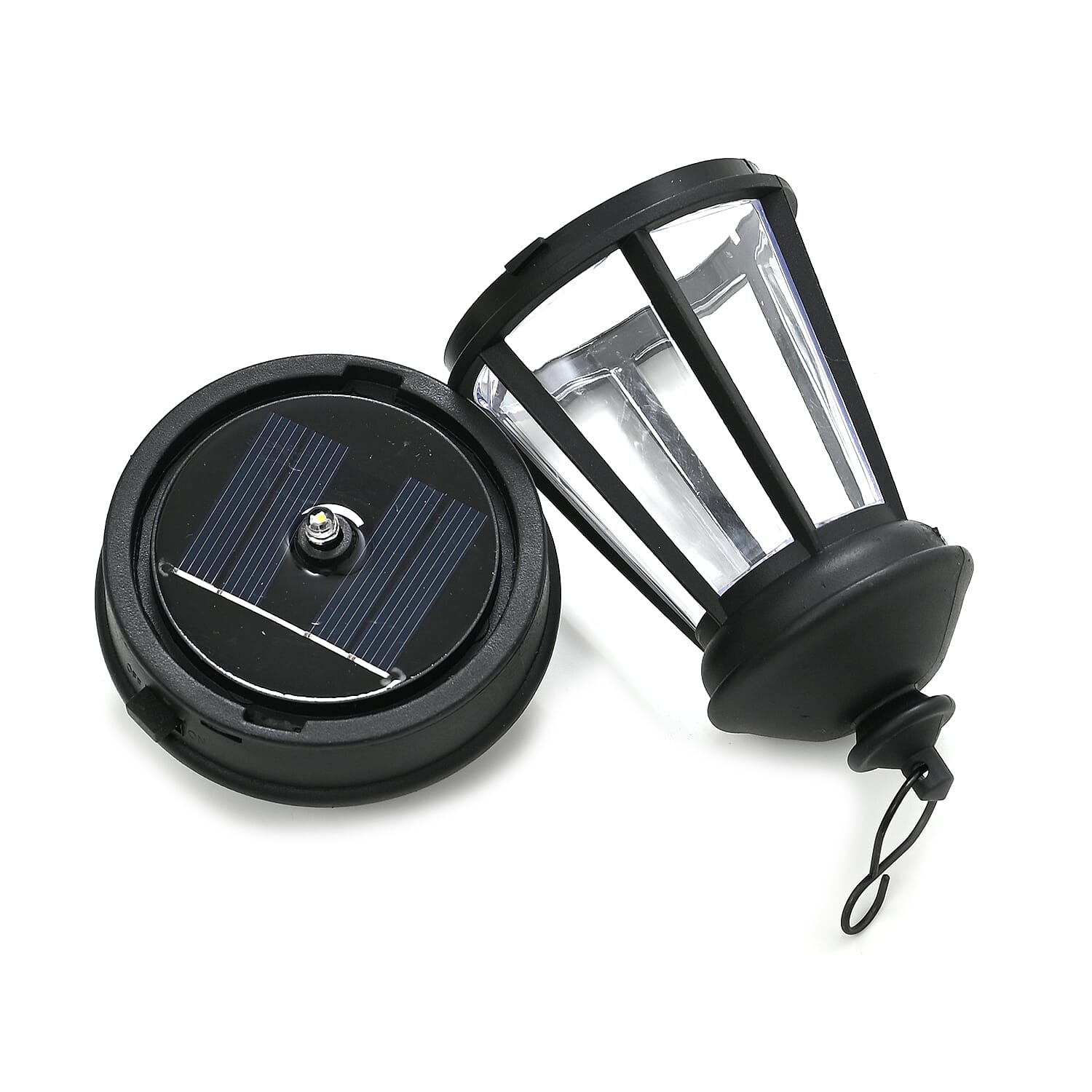 Decorative Solar Powered Angel Garden Decor Warm & White Light - Black