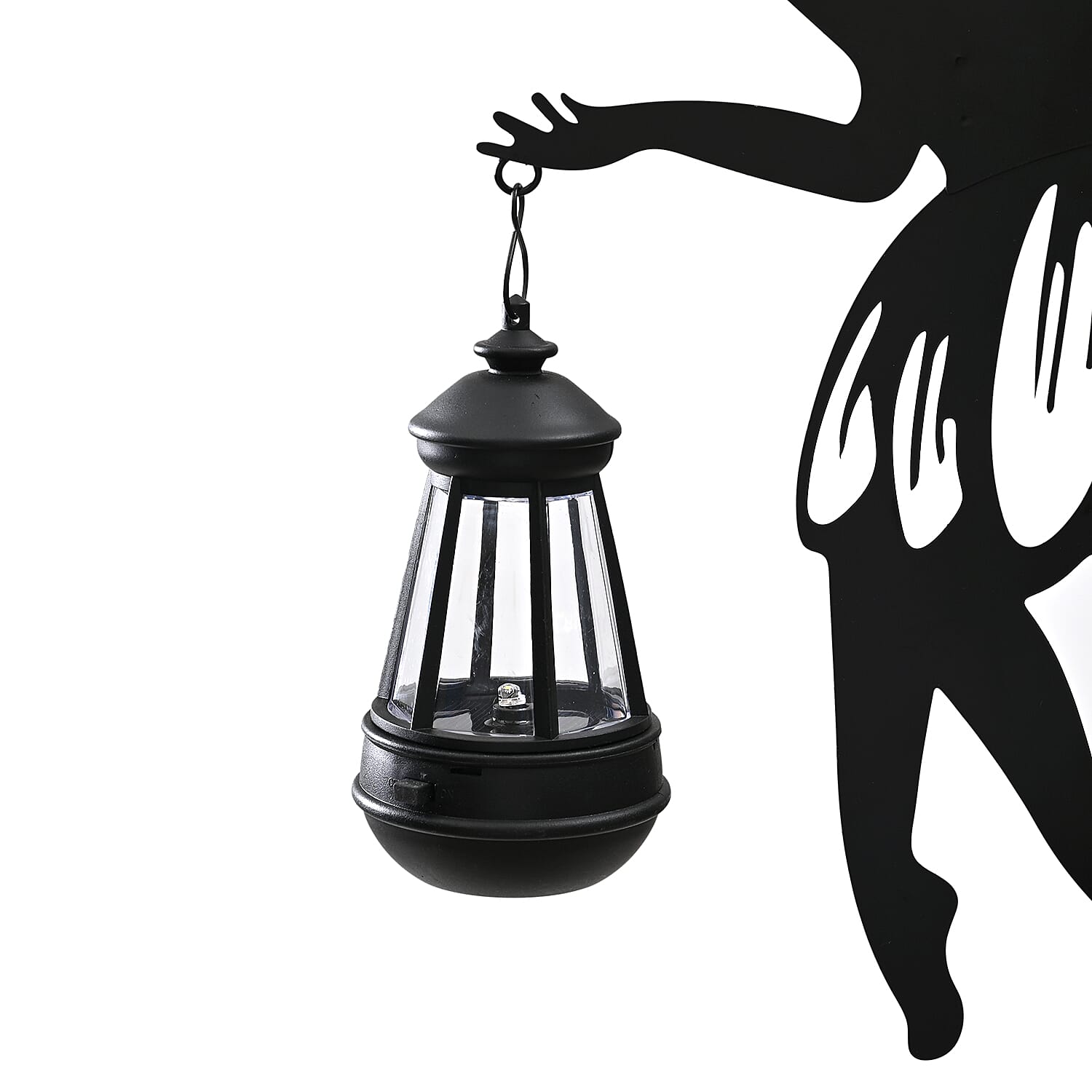 Decorative Solar Powered Angel Garden Decor Warm & White Light - Black Pony Tail