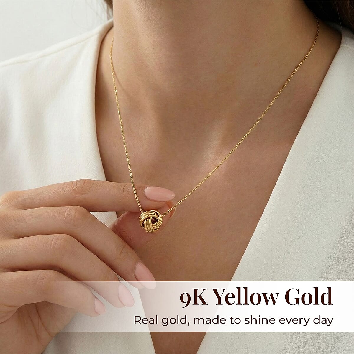 Maestro Collection - 9K Yellow Gold Knot Necklace (Size - 20)
