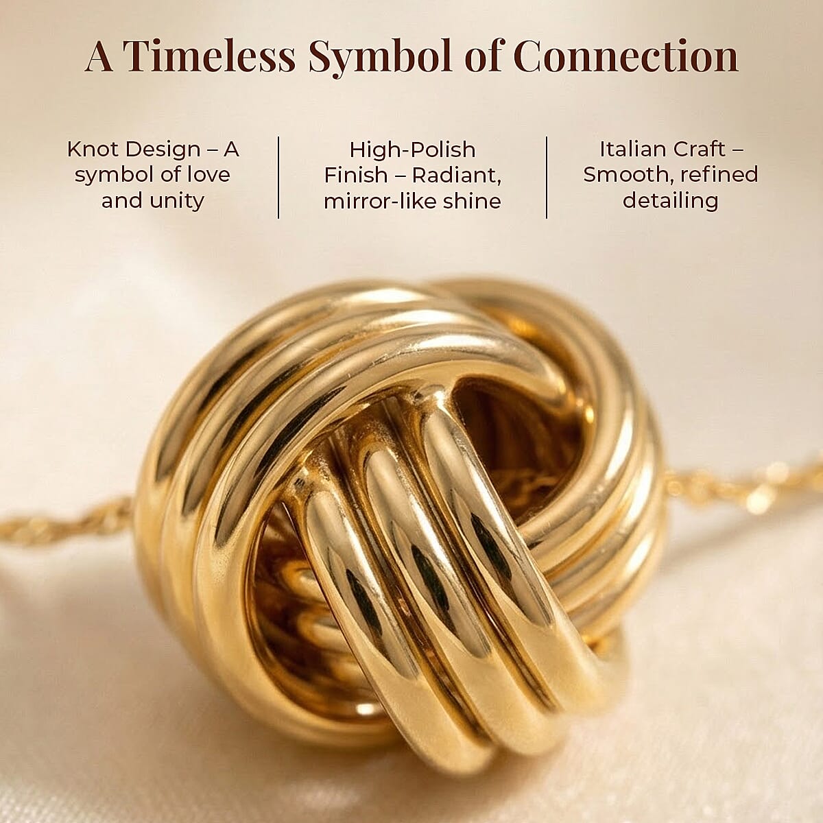 Maestro Collection - 9K Yellow Gold Knot Necklace (Size - 20)