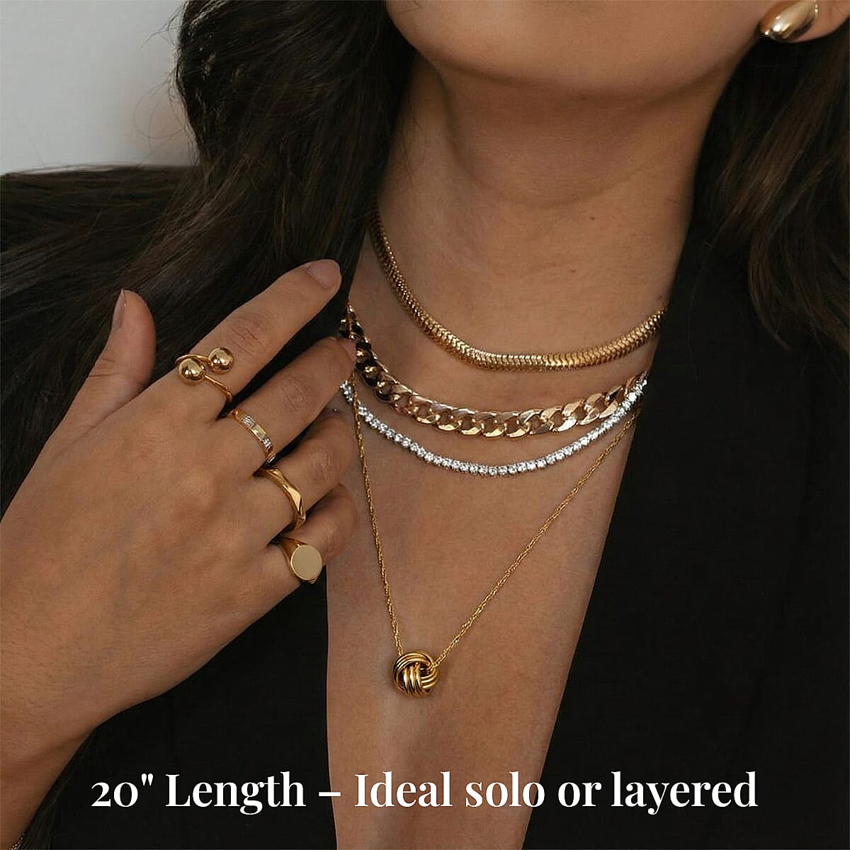 Maestro Collection - 9K Yellow Gold Knot Necklace (Size - 20)