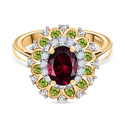 Halo Ring in 18K Vermeil Yellow Gold Plated Sterling Silver