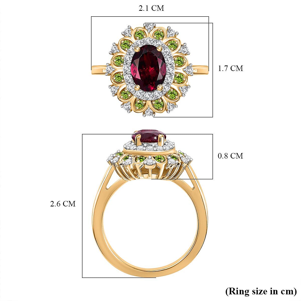 Halo Ring in 18K Vermeil Yellow Gold Plated Sterling Silver