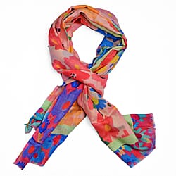 100% Cashmere Floral Printed Scarf - Multi Color
