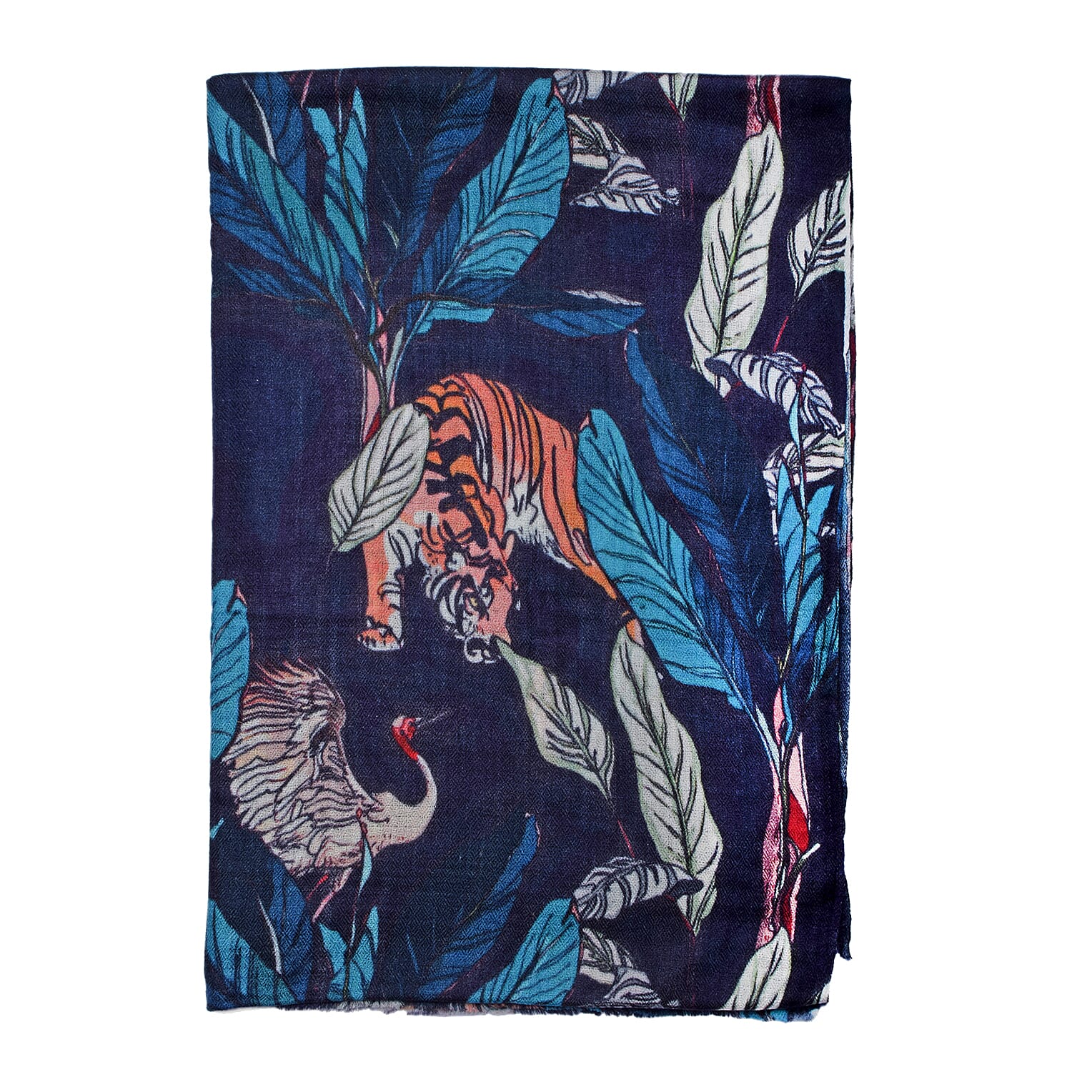 100% Cashmere Printed Scarf - Black