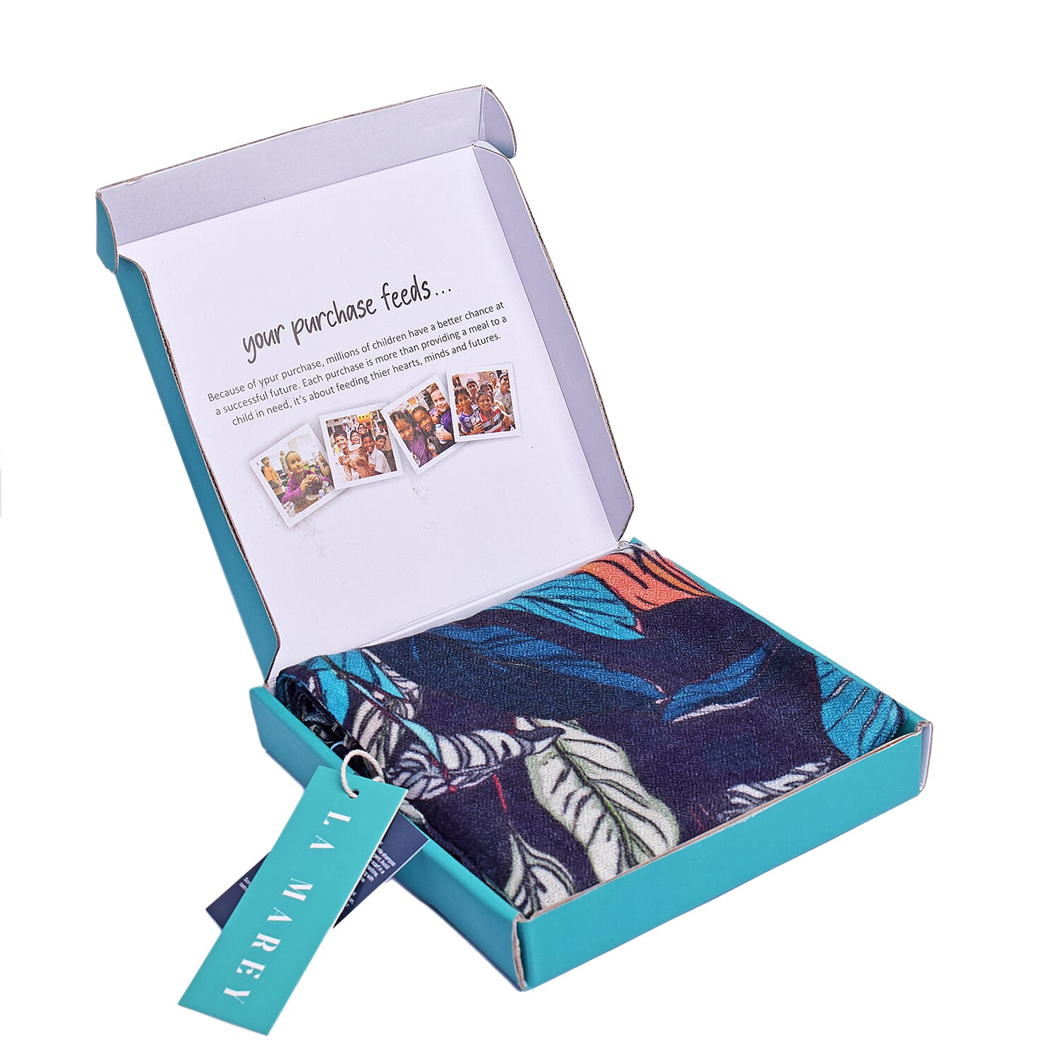 100% Cashmere Printed Scarf - Black