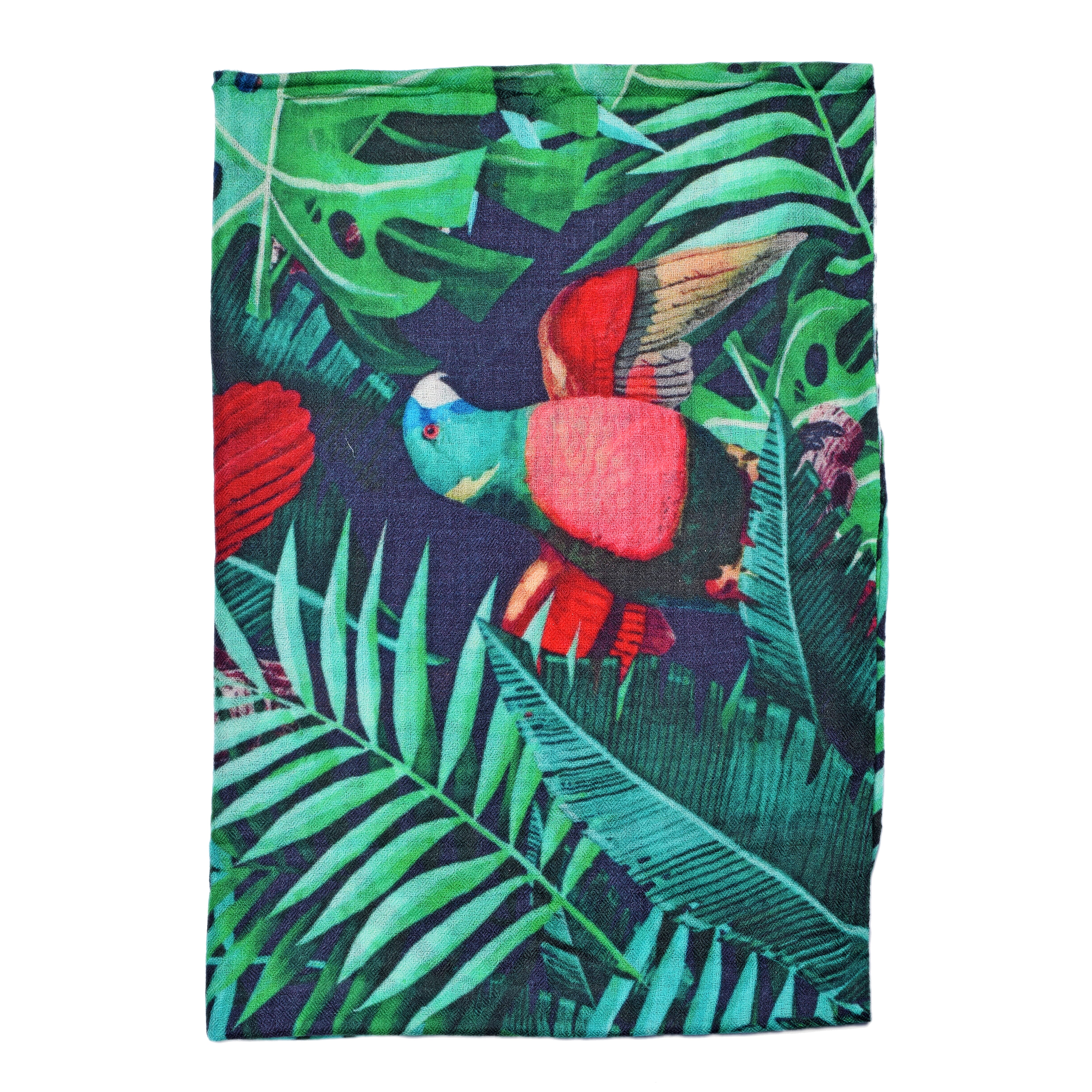 100% Cashmere Printed Scarf - Green