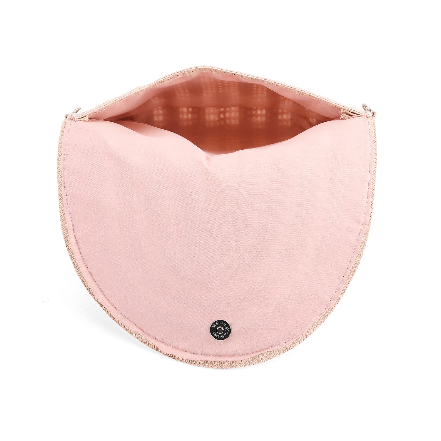 Bohemian Style Woven Clutch with Long Adjustable Strap - Pink
