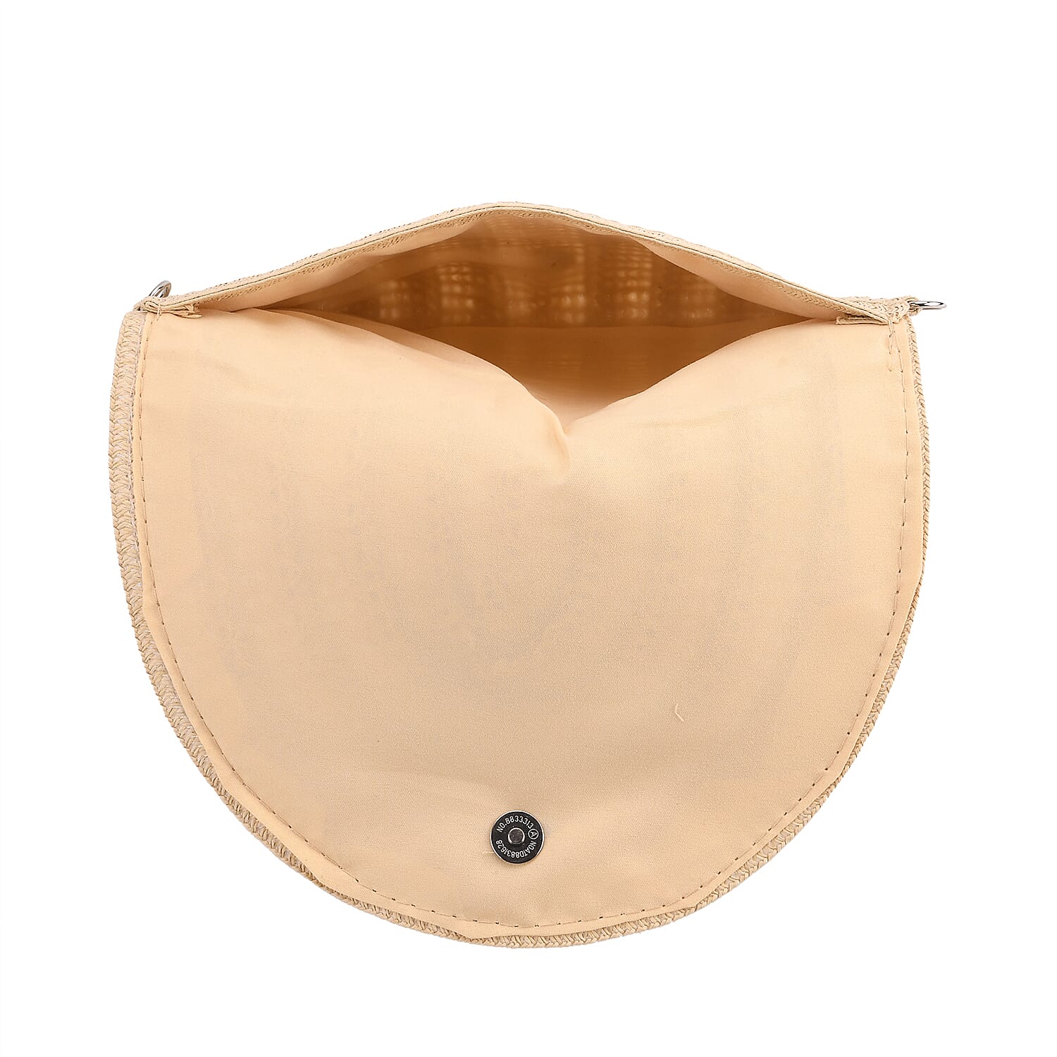 Bohemian Style Woven Clutch with Long Adjustable Strap - Beige