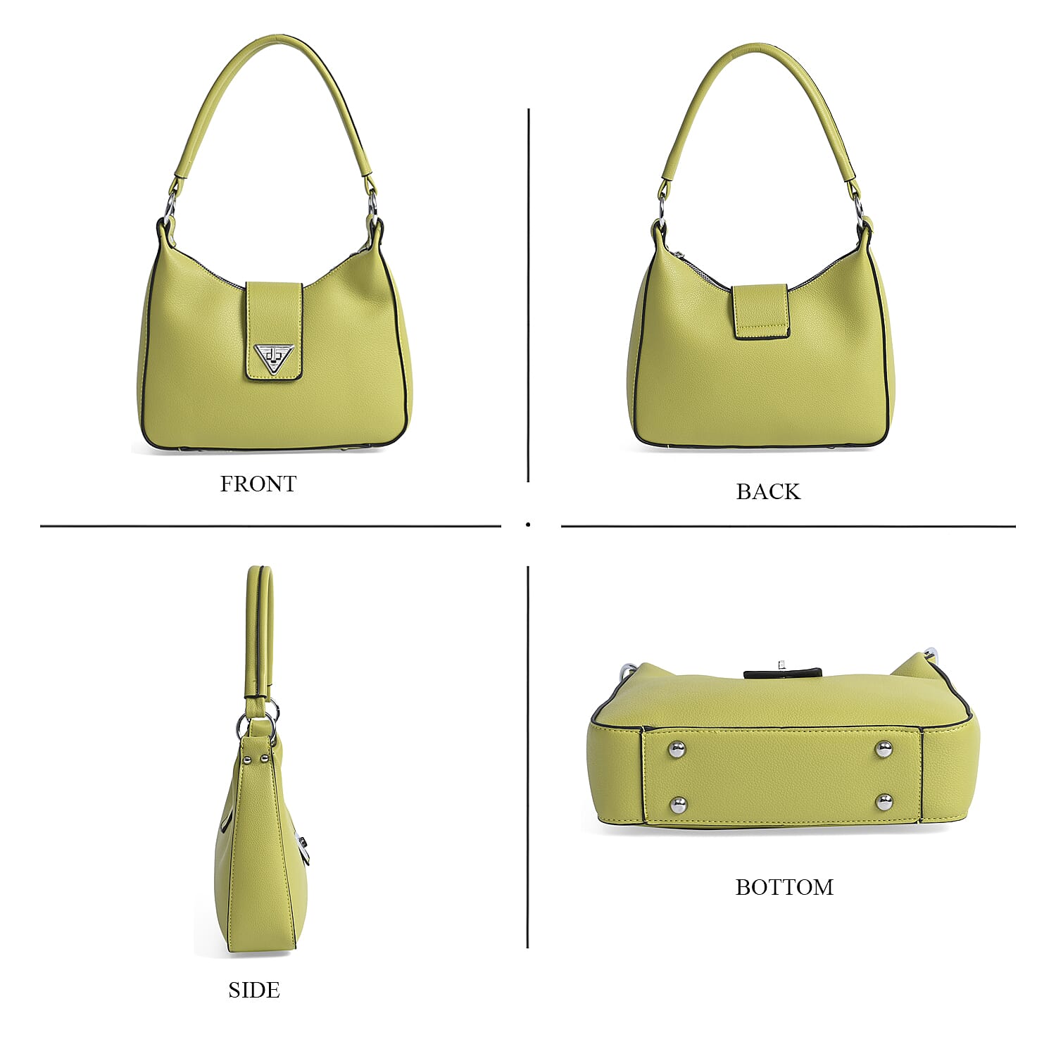 Stylish Hobo Crossbody Bag with Flap Closure & Additional  Adjustable Strap - Green