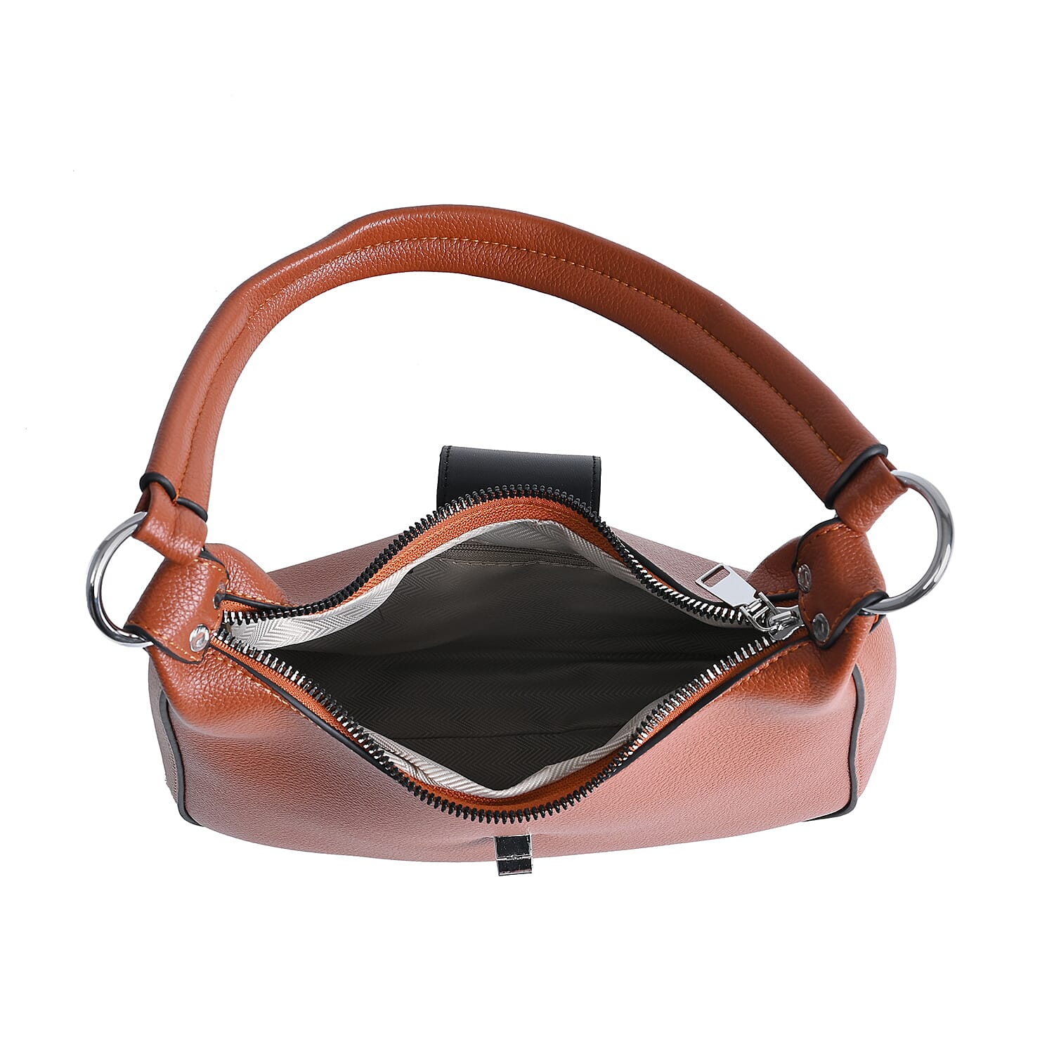 Stylish Hobo Crossbody Bag with Flap Closure & Additional  Adjustable Strap - Brown