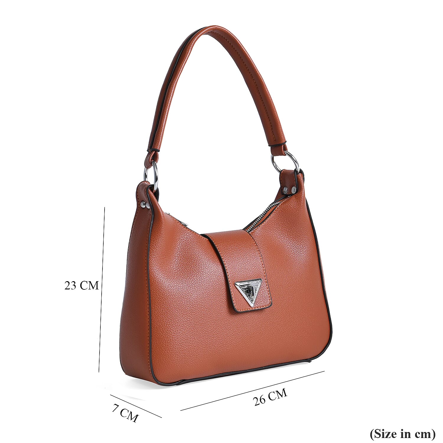Stylish Hobo Crossbody Bag with Flap Closure & Additional  Adjustable Strap - Brown