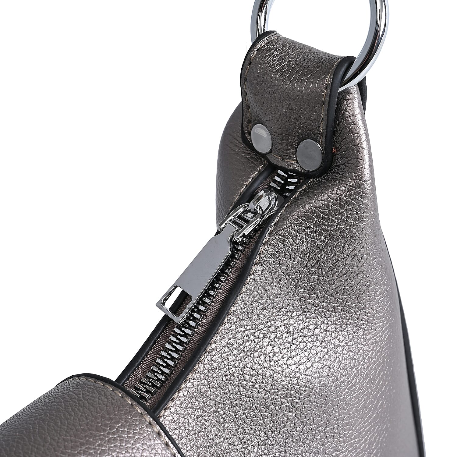 Stylish Hobo Crossbody Bag with Flap Closure & Additional  Adjustable Strap - Charcoal Grey