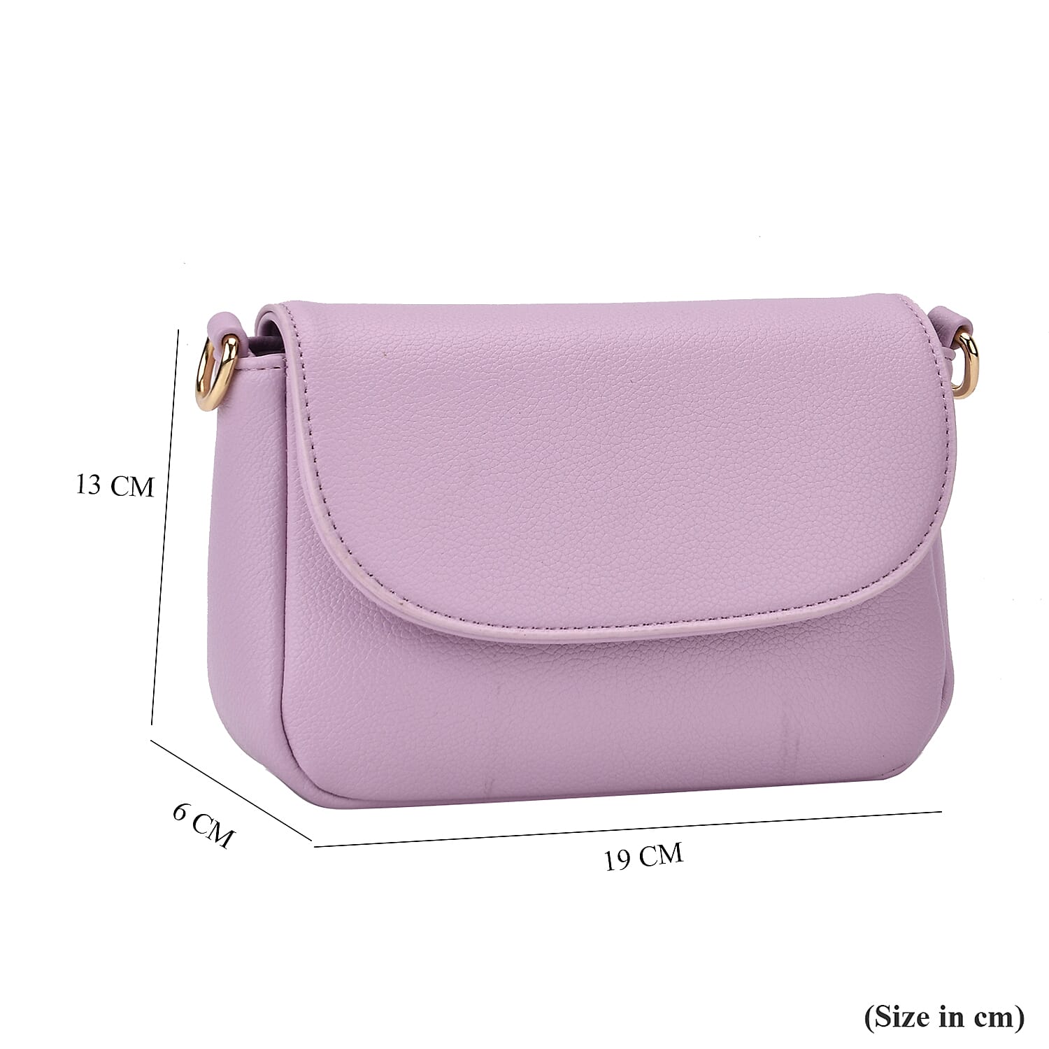 Elegant Flap Crossbody Bag with Adjustable Strap - Lavender