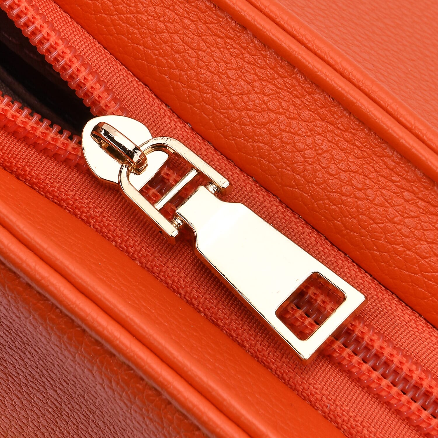 Elegant Flap Crossbody Bag with Adjustable Strap - Orange