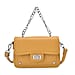 Edgy Crossbody Bag with Chain Handle and Functional Pockets - Black
