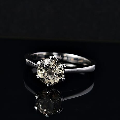 SUPERFIND- RHAPSODY 950 Platinum AAAA TURKIZITE Solitaire Ring 1.66 Ct, Platinum Wt. 5.08 Gms