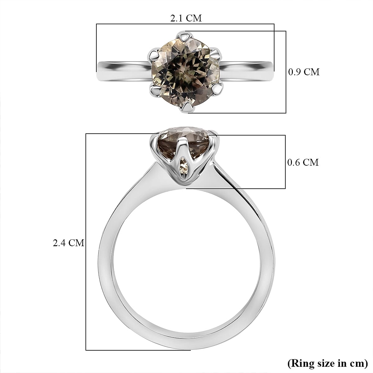 RHAPSODY 950 Platinum AAAA TURKIZITE Solitaire Ring 1.66 Ct, Platinum Wt. 5.08 Gms
