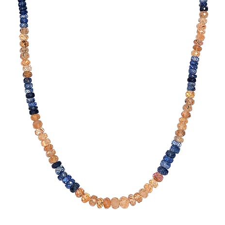 Imperial Topaz & Kyanite Necklace (Size - 18-2 Ext) in 18K Vermeil Yellow Gold Plated Sterling Silver 130.00 Ct.