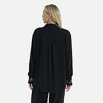 La Marey Linen Blend Relaxed Fit Embroidered Trousers