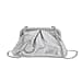 Crystal Embellished Pouch Clutch Bag with Silver Chain Strap - Rose Pink