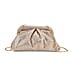 Crystal Embellished Pouch Clutch Bag with Silver Chain Strap - Rose Pink