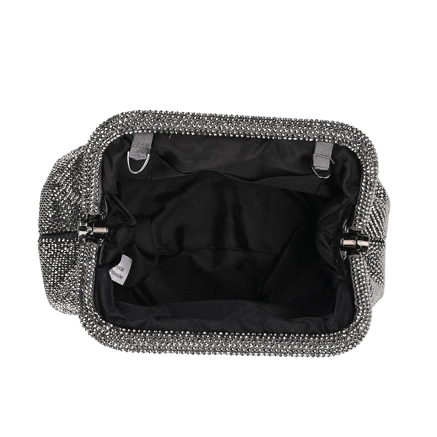 Crystal Patterned Clutch (Size 9x4x5 in) - Gun & Rose Pink