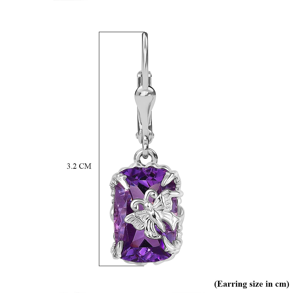 Pink Amethyst Earring in Rhodium Overlay Sterling Silver 11.00 Ct.