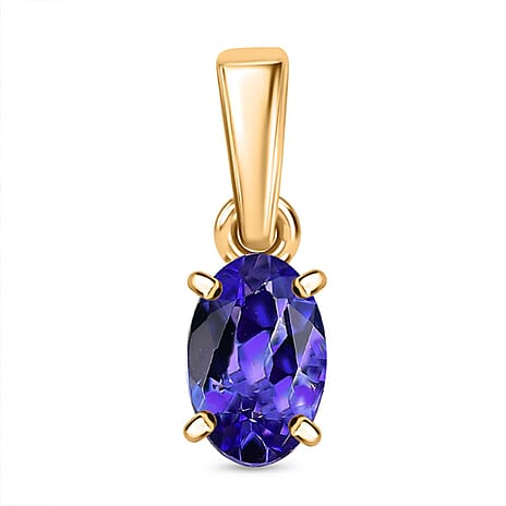 Anshus Treasure Chest - 9K Yellow Gold AAA Tanzanite Solitaire Pendant 0.47 Ct.