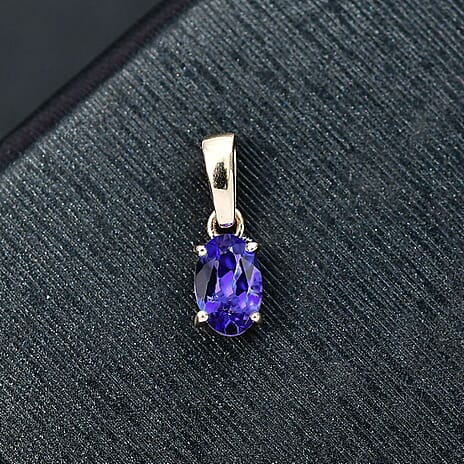 Anshus Treasure Chest - 9K Yellow Gold AAA Tanzanite Solitaire Pendant 0.47 Ct.