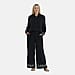 La Marey Linen Blend Relaxed Fit Embroidered Trousers (Size M) - Black