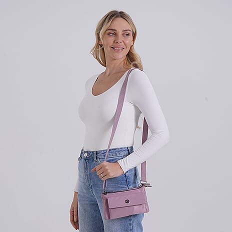 Versatile Water Proof Sling Crossbody Bag with Adjustable Strap - Lilac