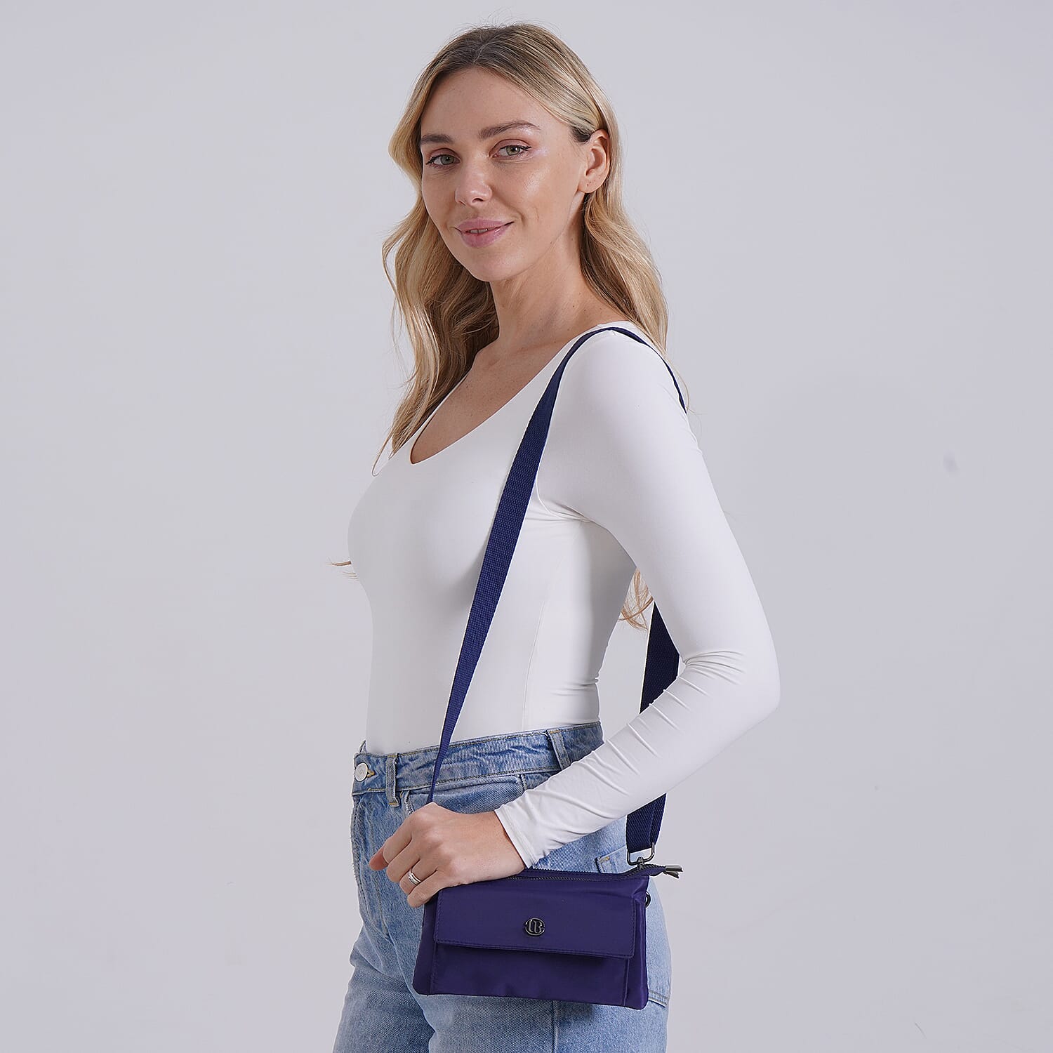 Versatile Water Proof Sling Crossbody Bag with Adjustable Strap - Navy