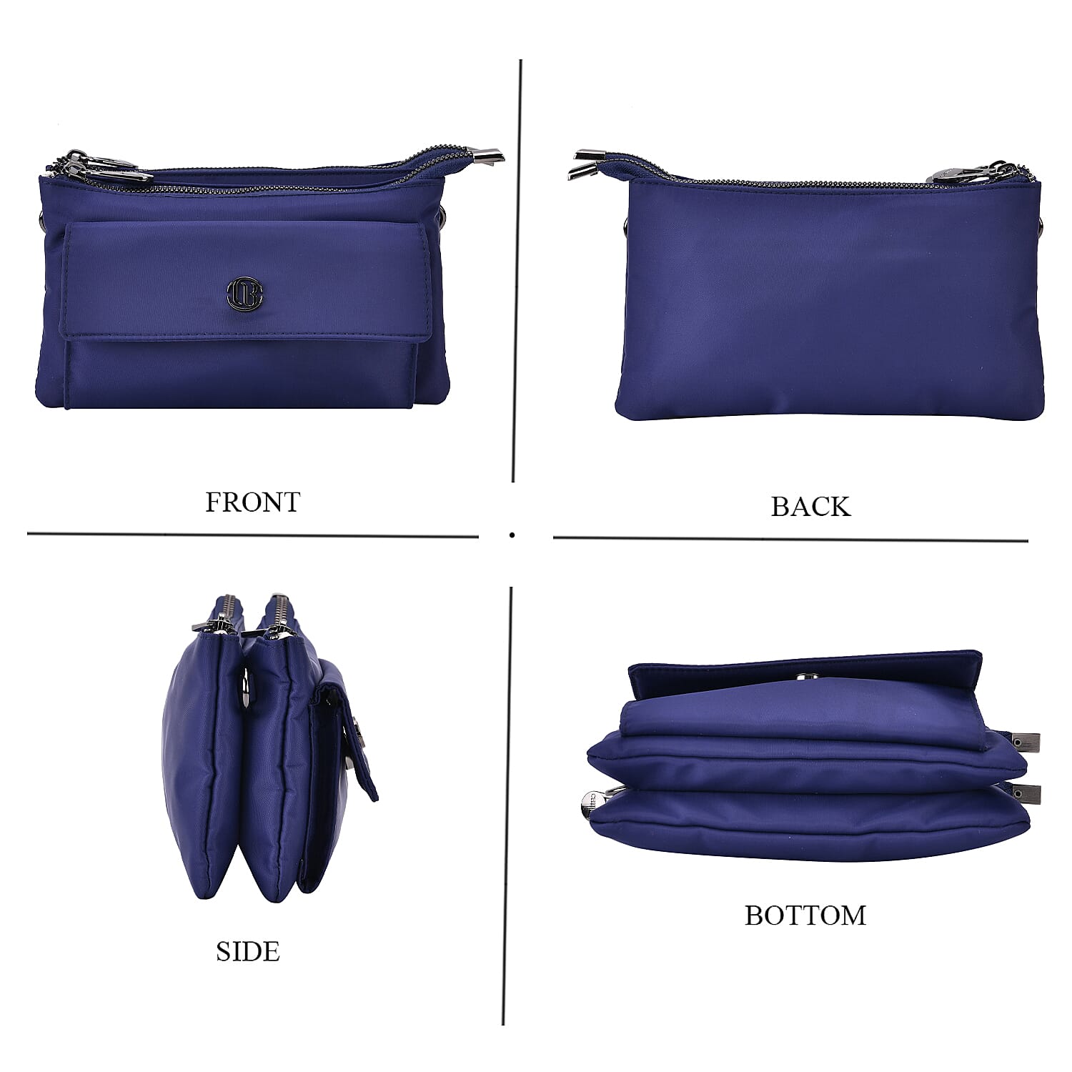 Versatile Water Proof Sling Crossbody Bag with Adjustable Strap - Navy