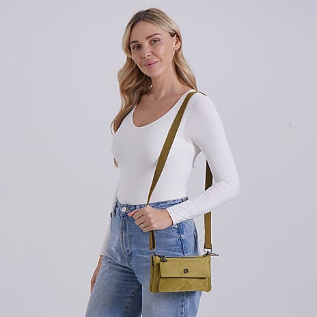 Versatile Water Proof Sling Crossbody Bag with Adjustable Strap - Olive