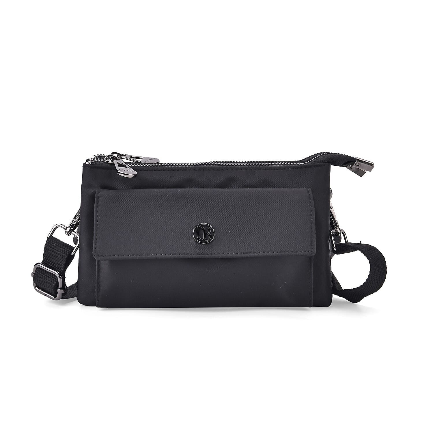 Versatile Water Proof Sling Crossbody Bag with Adjustable Strap - Black